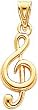 14K Gold Treble Clef Pendant