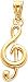 14K Gold Treble Clef Pendant
