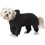 Weather Master Quilted Black Rainsuit for Dogs