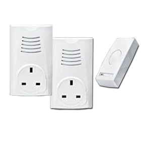 eSecure - 2x TWIN Plug in Wireless / Cordless Doorbell MASSIVE 50M Range 16x Sounds and Chime