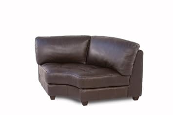 Diamond Sofa Zen Collection Armless All Leather Tufted Seat Corner Wedge Mocca