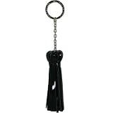 Midnight Black Baekgaard Patent Leather Tassel Keyring or Key Chain, Several Colors