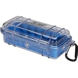 Pelican 1030-026-100 Micro Case with Clear Lid and Carabineer (Blue)
