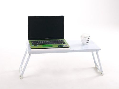 Coavas Portable Folding Laptop Desk Bed Table Stand, Notebook Bed Tray,mike White Color