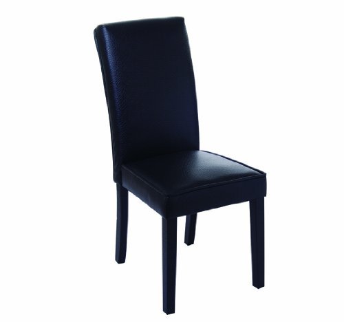 HomCom PU Leather Contemporary Parson Dining Chair - Black