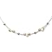 Pure Grey Crystal Pearls No. 12007 Ladies' Necklace 3 Rows White / Light Green / Bronze 45 cm