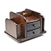 KLOUD City Dark Brown Wood Rotating Desktop Organizer Sorter Stuff Storage Holder with Two Drawers