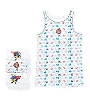 3 Pack Pure Cotton Fireman Sam Vests