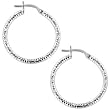 Sterling Silver Diamond Cut Hoop Earrings- .80 Diameter
