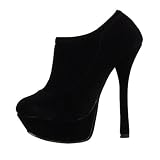 Produkt-Bild: Damen Schuhe, PUMPS, HIGH HEELS PLATEAU STILETTO RIEMCHEN, 66-61, Synthetik in hochwertiger Velour Leder Optik