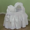 Pindot Bassinet Bedding Set - color: White/Blue