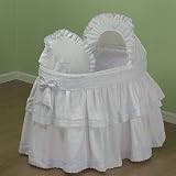 Pindot Bassinet Bedding Set - color: White/White