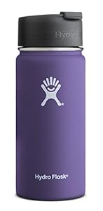 Hydro Flask 16 oz Vacuum Insulated Stainless Steel Water Bottle, Wide Mouth w/Hydro Flip Cap, Plum