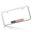 United States USA Flag Polished Steel License Frame