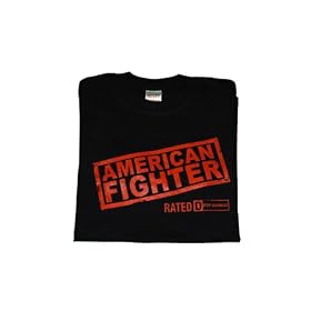 RICH FRANKLIN BLACK W/RED AMERICAN FIGHTER T-SHIRT SIZE MEDIUM