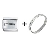 Pugster Grammy Black Text Italian Charm Bracelet