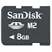 Sandisk Memory Stick Micro M2 card 8gb in retail packaging