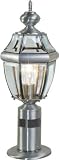 Heath Zenith Sl-4370-SA Solid Brass Motion Activated Post Top Lantern, Antique Silver
