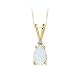 14K Yellow Gold 0.02 ct. Diamond and 9 x 6 MM Pear Shaped Opal Cabochon Pendant with Chain