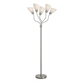 Torchiere with 5 Gooseneck Arms - Steel