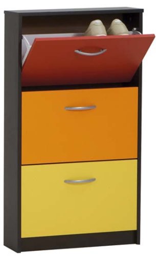 SB-Design 411-003_mocca/rot-orange-gelb - Schuhkipper STEP 3 - B x H x T: 58.5 x 106.0 x 17.0 cm