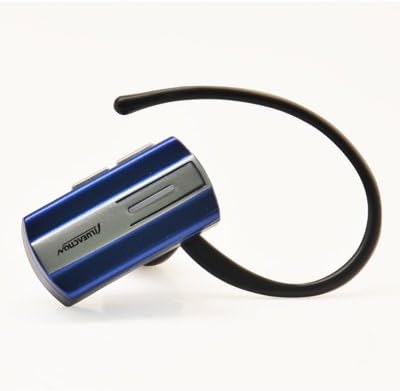 Lightweight, Low Profile Wireless Mini Bluetooth Earpeice Headset With Simple Three Step Connect (Blue)