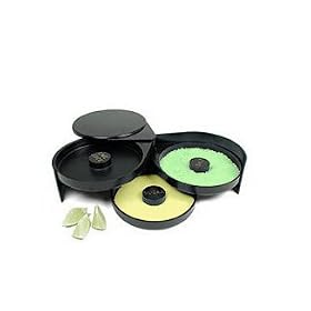 rokz Glass Rimmer, 3-Tier, black plastic, replaceable sponge.