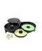 Kitchen & Housewares : rokz Glass Rimmer, 3-Tier, black plastic, replaceable sponge.