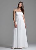 IMAGE OF David's Bridal Wedding Dress: Spaghetti Strap Chiffon A-Line with Front Draping Style BR1007