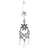 Bioplast Clear Majestic Lily Chandelier Belly Ring