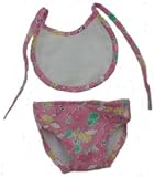 Pink Print Bib & Diaper Set Clothes fits 8 - 10 Stuffed Animals like Webkinz, Shining Star and Make Your Own Stuffed Animal Kits