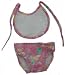 Pink Print Bib & Diaper Set Clothes fits 8