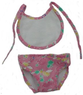 31gGz6M0qBL Pink Print Bib & Diaper Set Clothes fits 8   10 Stuffed Animals like Webkinz, Shining Star and Make Your Own Stuffed Animal Kits