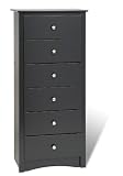 Prepac BDC-2354 Black 6 Drawer Lingerie Chest