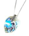 Girl`s Swarovski Crystal Heart Pendant Necklace ~ April Birthstone