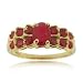 Natural Oval Red Ruby Ring in Fine Yellow Gold 