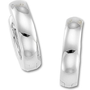 14K White Gold Hinged Earring 12 mm