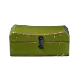 Asian Antique Old Pillow Box in Distressed Green
