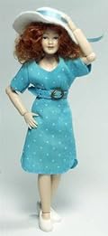 Heidi Ott Dolls House Doll, Lady in a Modern Blue Dress