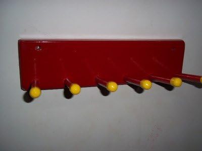 Full Size Bat Rack Display 3-5 Bats Red Yellow Caps Medals Balls Wall Mount