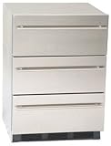 Summit SP6DSSTBThin 24 Triple Drawer Refrigerator with Fan Cooled Compressor, Adjustable Thermostat, Magnetic Gaskets and All Stainless Steel Finish: Thin Handles
