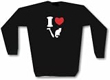 I Heart (LOVE) Shaved (Cat) Logo Men's Sweat Shirt in 2 colors Small thru 3XL