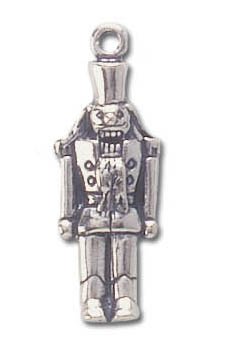 Solid Sterling Silver Nutcracker Charm