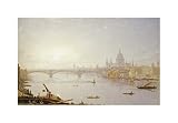 Southwark Bridge and St. Paul's Cathedral By George fennel Robson. ART PRINT Size: 20 x 13.875 Inches