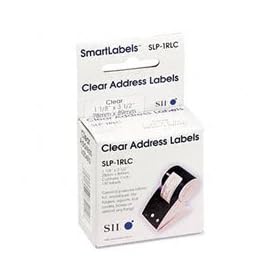 Seiko SLP1RLC - Self-Adhesive Address Labels, 1-1/8 x 3-1/2, Clear, 130/Box-SKPSLP1RLC