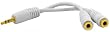 Cellet Single 3.5mm Pin to Double 3.5mm Hole Headphone Split Adapter