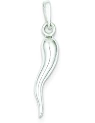 Sterling Silver Italian Horn Charm & 18" Chain