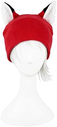 Mrawp Women's Fleece Fox Beanie Cosplay Anime Hat (Red Fox)