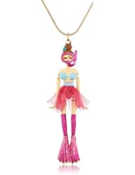 Betsey Johnson "Jewels of the Sea" Scuba Girl Long Pendant Necklace, 34"