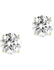 1/2 ct. tw. Diamond Solitaire Earrings in 14K Yellow Gold
